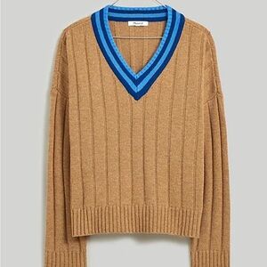 Madewell tipped v-neck oversized sweater